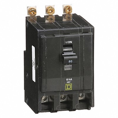 SQUARE D QOB380 Circuit Breaker 80A Bolt On 120/240V 3P