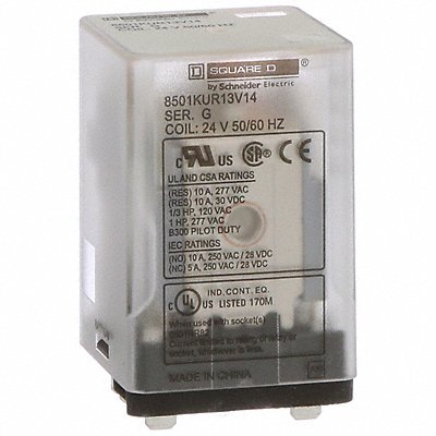 SCHNEIDER 8501KUR13V14 H7981 General Purpose Relay 24VAC 10A 11Pins