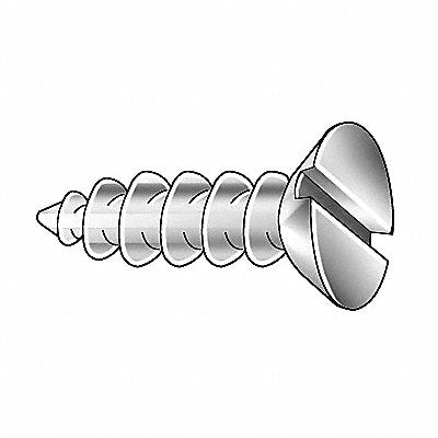 GRAINGER 898166PG Flat Head Wood Screw Zinc #10 1 L PK100