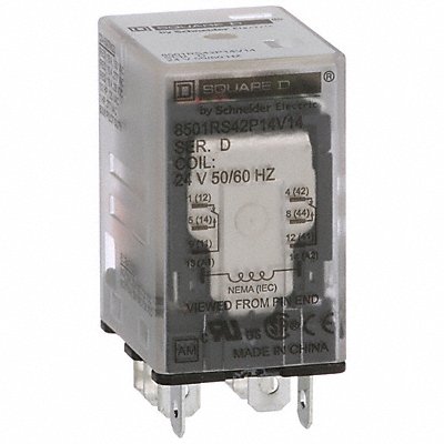 SCHNEIDER 8501RS42P14V14 General Purpose Relay 24VAC 15A 8Pins