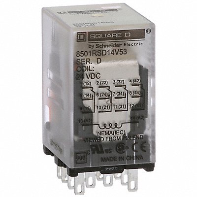 SCHNEIDER 8501RSD14V53 H8059 General Purpose Relay 24VDC 6A 14Pins