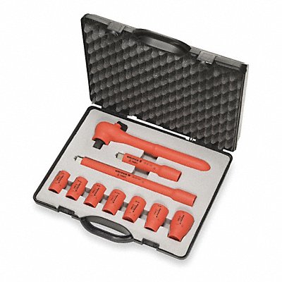 KNIPEX 989911S3 Socket Wrench St Insltd 12Pt 5/16 -3/4 in