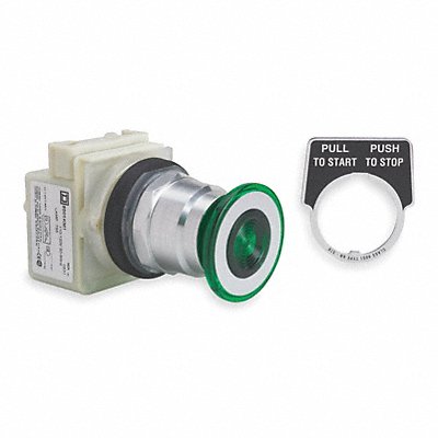 SCHNEIDER ELECTRIC 9001KR9P1G Mushroom Head Push Button Green LED 30mm