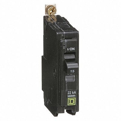 SQUARE D QOB115VH Circuit Breaker 15A Bolt On 120/240V 1P