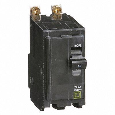 SQUARE D QOB215VH Circuit Breaker 15A Bolt On 120/240V 2P