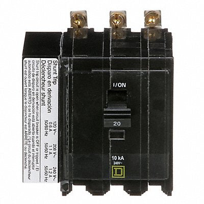 SQUARE D QOB3201021 Circuit Breaker 20A Bolt On 120/240V 3P