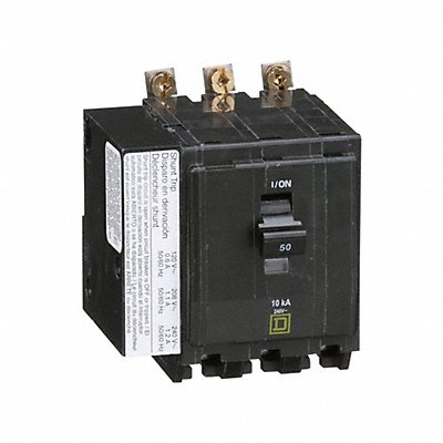 SQUARE D QOB3501021 Circuit Breaker 50A Bolt On 120/240V 3P
