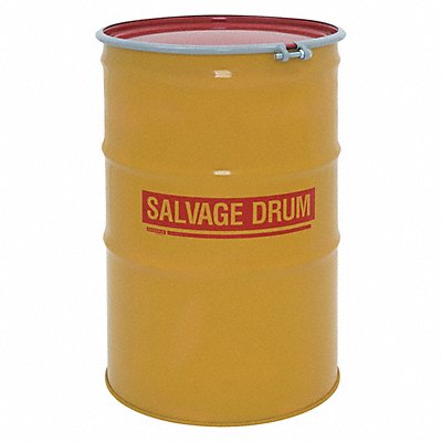 GRAINGER HM9601 Salvage Drum Black and Yellow 16ga 1.5mm