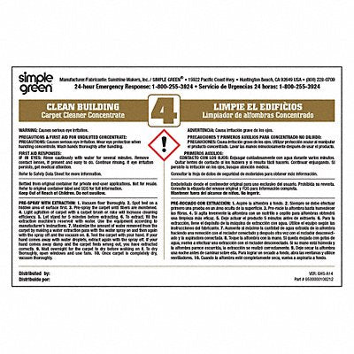 SIMPLE GREEN 9510001000212 Brown Secondary Bottle Label Paper PK10