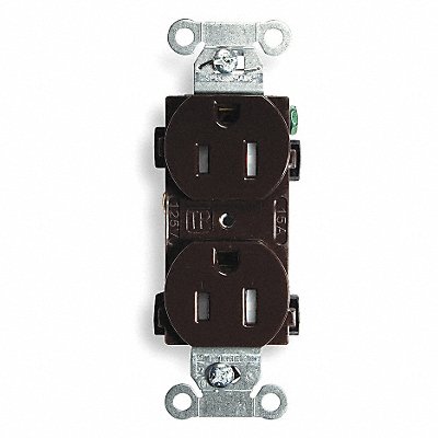 HUBBELL CR15TR Receptacle Brown 15 A 2P3W Side 1PK