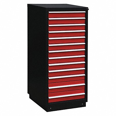 GRAINGER 2HFP6 Modular Drawer Cabinet 62 x29 x28 Blk/Red 13Drwr