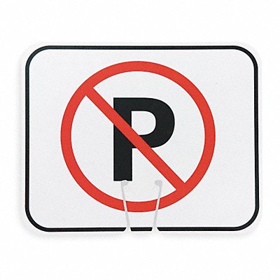GRAINGER 03550NP Traffic Cone Sign Blk/Red No Parking