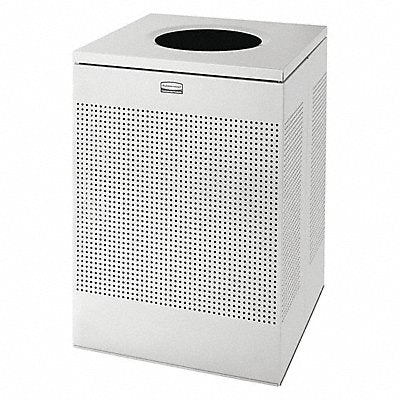 RUBBERMAID COMMERCIAL PRODUCTS FGSC22EPLSM Garbage Can Square 40 gal Silver