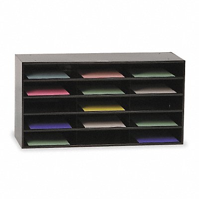 DURHAM MFG 43408 Literature Rack Compartment 15 Blk