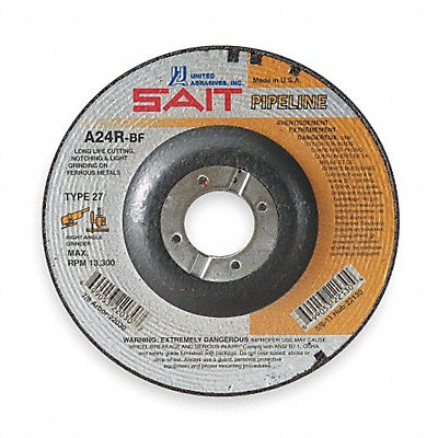 UNITED ABRASIVES-SAIT 22030 Cut Off Grinding Wheel 7/8 CN Unthreaded Hole