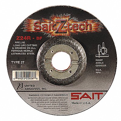 UNITED ABRASIVES-SAIT 22626 Cut Off Grinding Wheel 7/8 CN Unthreaded Hole