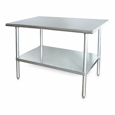 GRAINGER 2KRD9 K8329 Fixed Work Table SS 72 W 30 D