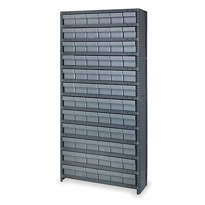 QUANTUM STORAGE SYSTEMS CL1275601GY D5587 Enclosed Bin Shelving 12x75x36in Grey