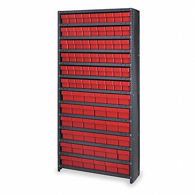 QUANTUM STORAGE SYSTEMS CL1875624RD D5601 Enclosed Bin Shelving 18x75x36in Red