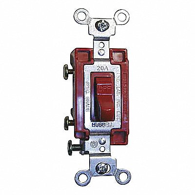 HUBBELL HBL1224R Wall Switch Red 20 A Back Side 4-Way