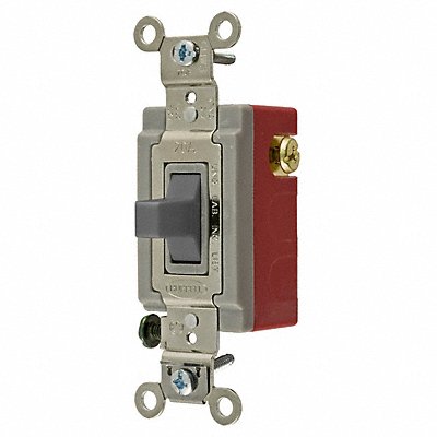 HUBBELL HBL1557GY Wall Switch Gry 20A Bk Sd Single Pole / Double Throw