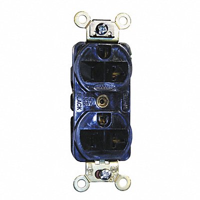 HUBBELL HBL5352BK Recept Black 20 A 2P3W Back Side 1PK