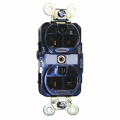 HUBBELL HBL5362BK Recept Black 20 A 2P3W Back Side 1PK