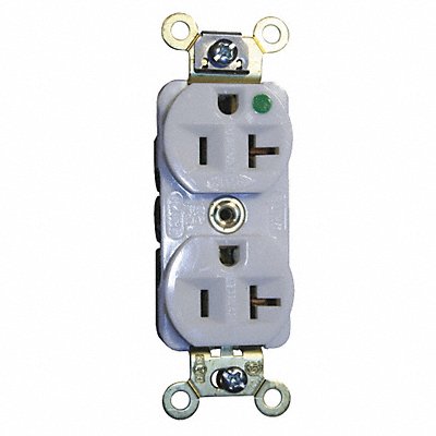 HUBBELL HBL8300ILW Recept White 20 A 2P3W Back Side 1PK