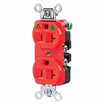 HUBBELL IG8300R Receptacle Red 20 A 2P3W Back Side 1PK