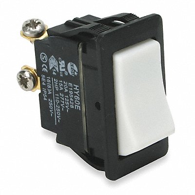 POWER FIRST 2LNA8 Rocker Switch NoLens/Lamp White On/Off