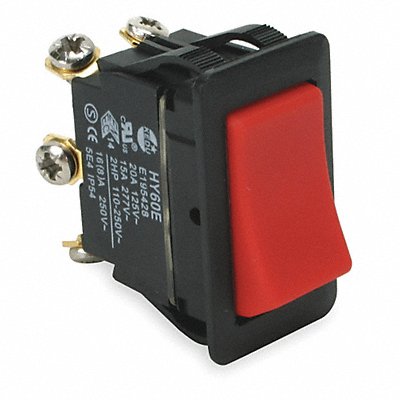 POWER FIRST 2LNJ2 Rocker Switch NoLens/Lamp Red On/MomentOn