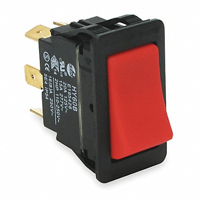 POWER FIRST 2LNJ3 Rocker Switch NoLens/Lamp Red On/MomentOn