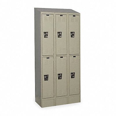 HALLOWELL URB32882ASBPT D4823 Wardrobe Locker Louvered 3 Wide 2 Tier Tan