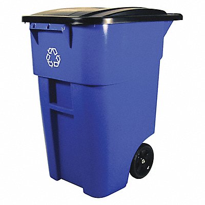 RUBBERMAID COMMERCIAL PRODUCTS FG9W2773BLUE Mobile Recycling Container Blue 50 gal.