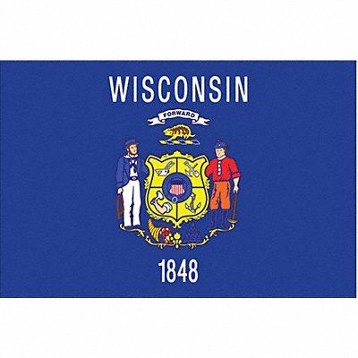 ANNIN FLAGMAKERS 145960 D3761 Wisconsin State Flag 3x5 Ft