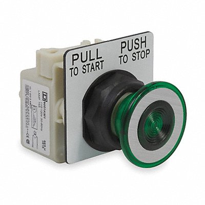 SCHNEIDER ELECTRIC 9001SKR9P1G Mushroom Head Push Button Green LED 30mm