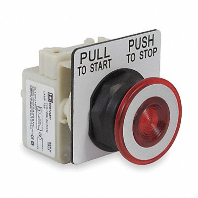 SCHNEIDER ELECTRIC 9001SKR9P1R MushHeadPushButton Rd Incandescent 30mm