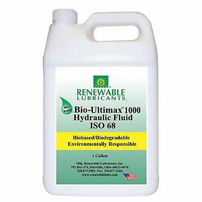 RENEWABLE LUBRICANTS 81023 Hydraulic Oil Bio Ultimax 1000 1 Gal 68