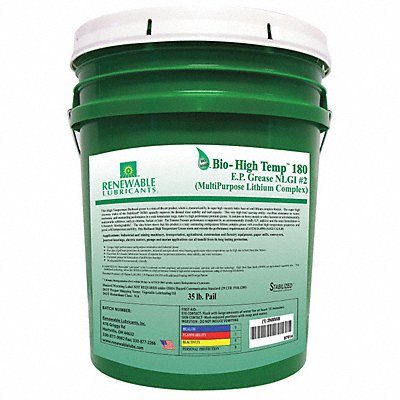 RENEWABLE LUBRICANTS 87614 Grease EP High Temp HT 180 NLGI 2 35Lbs