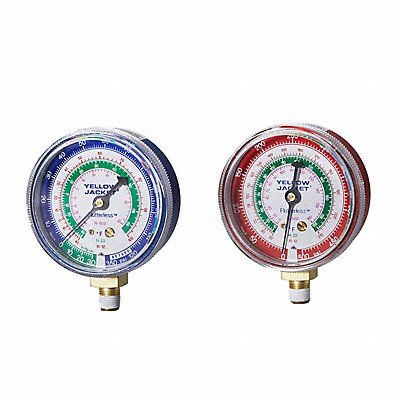 YELLOW JACKET 49001 Gauge 2-1/2 In Dia High Side Red 500 psi