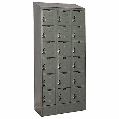 HALLOWELL URB32286ASBHG D4832 Box Locker Louvered 3 Wide 6 Tier Grey