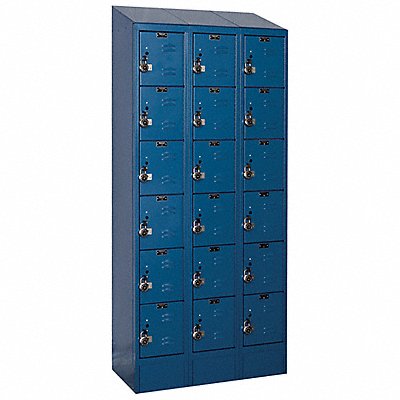 HALLOWELL URB32286ASBMB D4832 Box Locker Louvered 3 Wide 6 Tier Blue