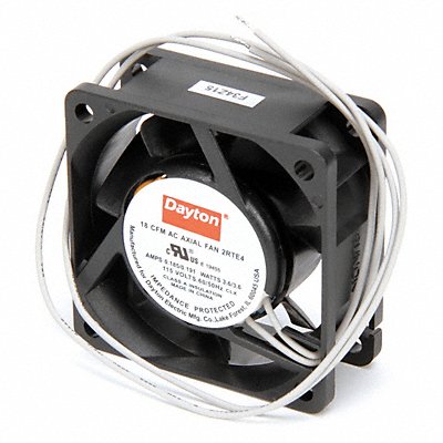 DAYTON 2RTE4 Axial Fan Square 2-3/8 H 18/17.5 CFM