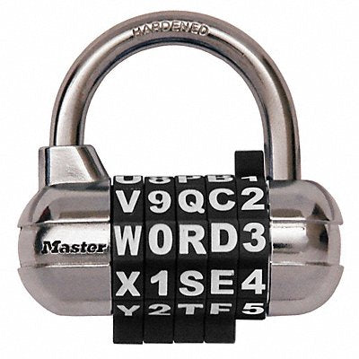 MASTER LOCK 1534DBLK Luggage Padlock 1 in Oval Silver