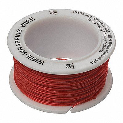 OK INDUSTRIES R30R0050 Wire Wrapping Wire 30 AWG Red 50ft
