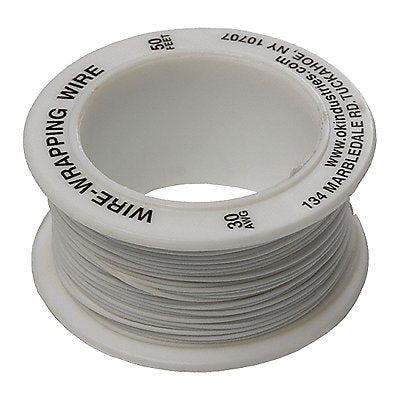OK INDUSTRIES R30W0050 Wire Wrapping Wire 30 AWG Wht 50ft