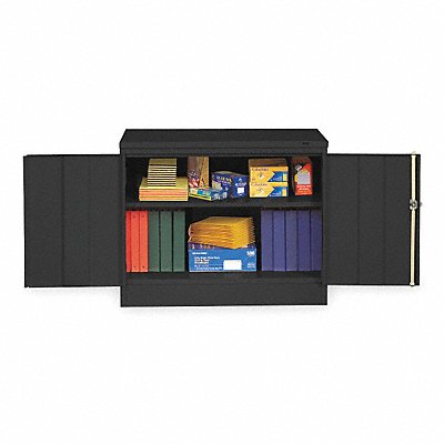TENNSCO 3018BK Storage Cabinet 30 x36 x18 Black 2Shlv