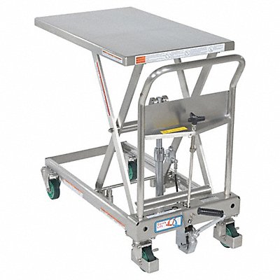 GRAINGER CART550SS Scissor Lift Cart 550 lb SS Fixed