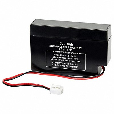 GRAINGER 2UKG8 Battery 12VDC 800mAh 2 Pin Wire Leads