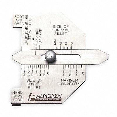 PALMGREN 9655501 Butt/Fillet Weld Gauge SS 1/32 in